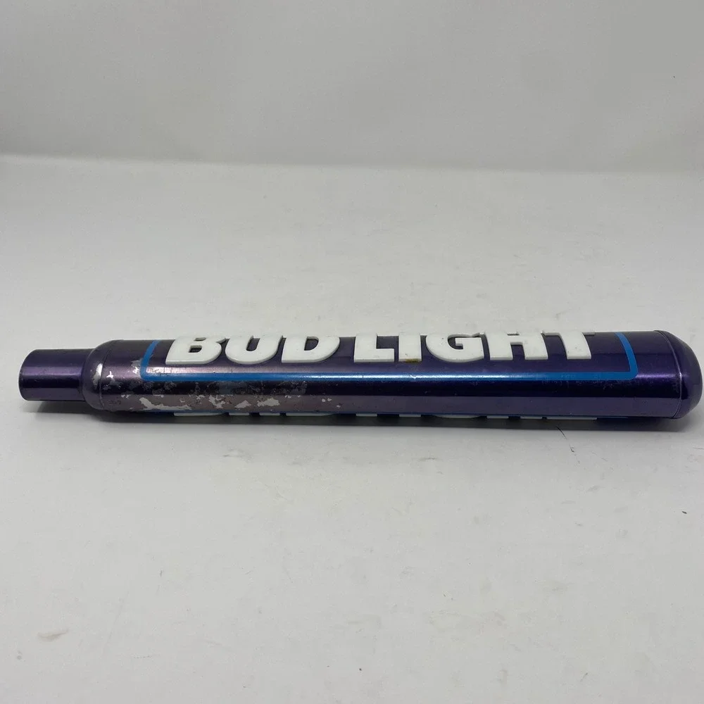 Bud Light Beer Tap Handle Metallic Purple Raised Lettering Barware Man Cave